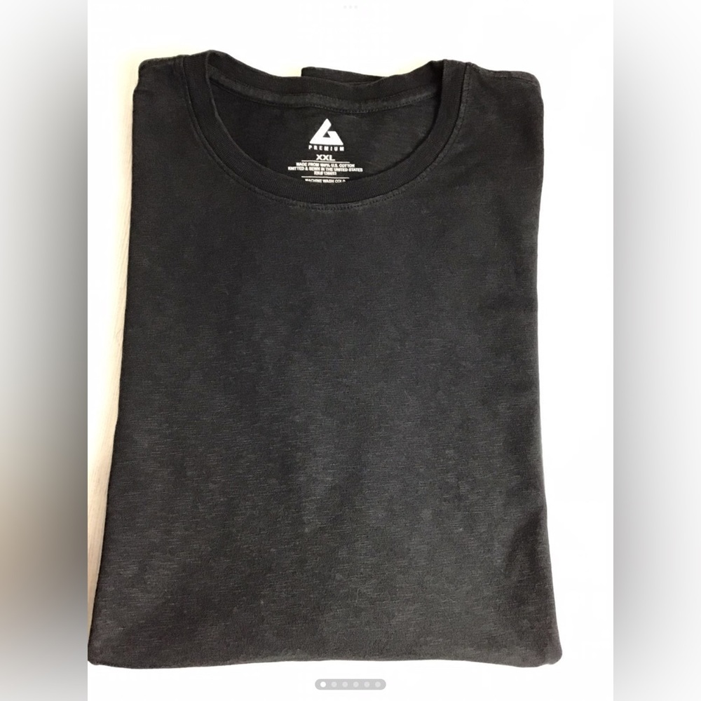 Mens Premium Basic Black Short Sleeve T-shirt Size XXL